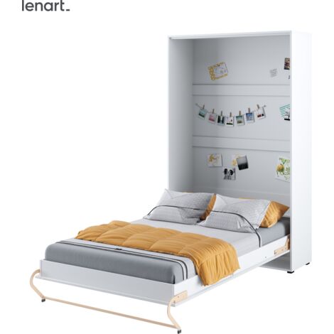 Bim Furniture – Lit escamotable 120x200 cm – Construction panneau stratifié – Hauteur max matelas 18 cm – Système d'ouverture sécurisé (1/5)