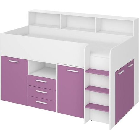 Bureau avec 2 tiroirs MATI en blanc pour chambre enfant