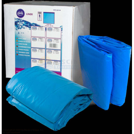GRE – Liner piscine bleu 610x375x120 cm – Qualité 40/100 – Système overlap pour piscines hors sol ovales