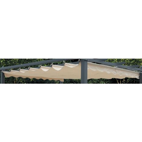 Idroweb – Couverture en polyester écru pour pergola 3x4 m – Protection contre intempéries – Pour salon de jardin – Version 2017 (1/2)