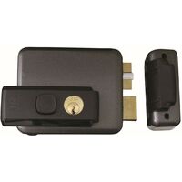 Ferramenta1.Com – Serrure électrique ISEO 53N – Pêne autobloquant – Cylindre fixe – Entraxe 50-80mm – Pour porte en fer – Protection acier inoxydable