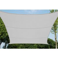 Toile à voile carrée 5x5 en polyéthylène blanc avec anneaux - Salon