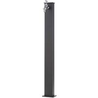 Bel-Fer – Fontaine de jardin rectangulaire en métal – Système et robinet laiton chromé – Hauteur 82 cm – Couleur anthracite – Traitement antirouille