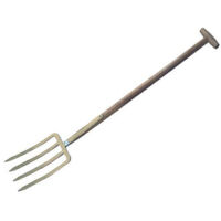 FOURCHE À CHAUSSURE DE JARDIN 4 DENTS AVEC MANCHE EN "T" -91977