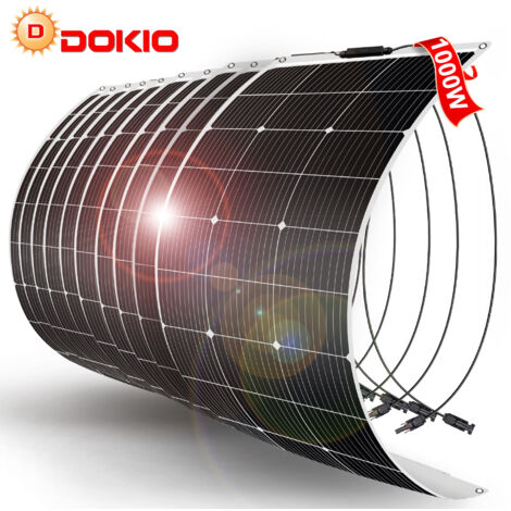 Panneau Solaire Flexible Dokio 100W 12V Monocristallin - Pour Camping, Van, Bateau, Réserves D'énergie - Neuf Sous Emballage