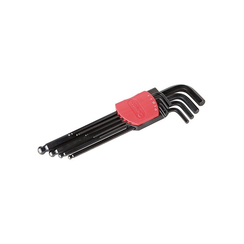 Kinzo Sechskantschlüssel-Set 9-tlg. – 1,5 Bis 10 Mm, Kugelkopf, Aus Chrom-Vanadium
