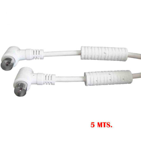TV-Video Verlängerung gewinkelt mit Filter, 95mm, 5m, weiß 51122 (1/2)