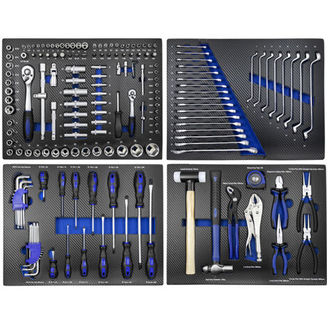 JBM43708A Set mit 4 EVA Carbon Modulen für Werkzeugwagen - Blau