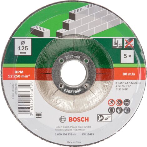 Trennscheiben-Set 5-teilig abgewinkelter Stein Ø 125 mm BOSCH 2609256335 (1/5)