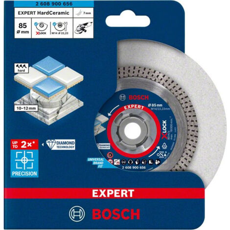 Bosch EXPERT HardCeramic X-LOCK Diamanttrennscheiben, 85 x 22,23 x 1,6 x 7 mm