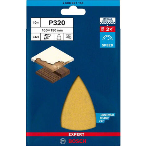 Expert C470 Schleifpapier mit 7 Löchern für 100 x 150 mm Multischleifer G 320 10Stk. BOSCH 2608901166