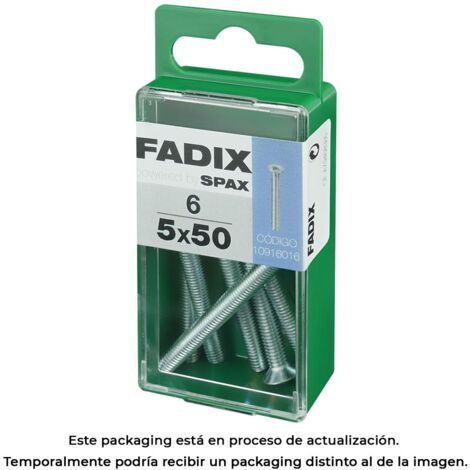 Schachtel mit 6 Einheiten metrischer Schraube mit Flachkopf M 5x50mm Fadix (1/3)
