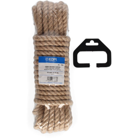Strang, 10 m, natürliches Bio-Juteseil, 3 Stränge, Stärke 10 mm  EDM 87866