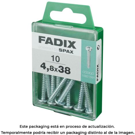 Schachtel mit 10 Stück selbstschneidenden Blechschrauben mit rundem Zinkkopf 4,8 x 38 mm Fadix (1/3)