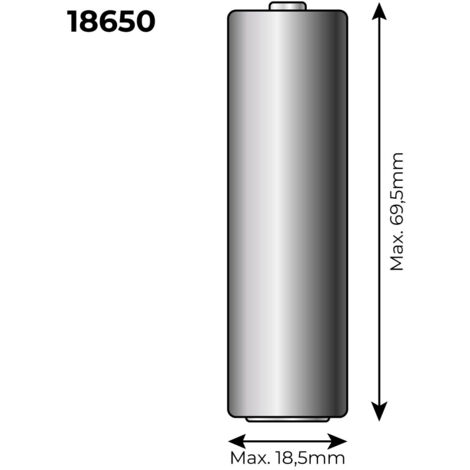 Wiederaufladbare Lithiumbatterie, 3,7 V, 2300 mAh, Ersatzreferenz: 36100/36105/36115/70390, Mod: 18650, Ø1,85 x 6,95 cm  85761
