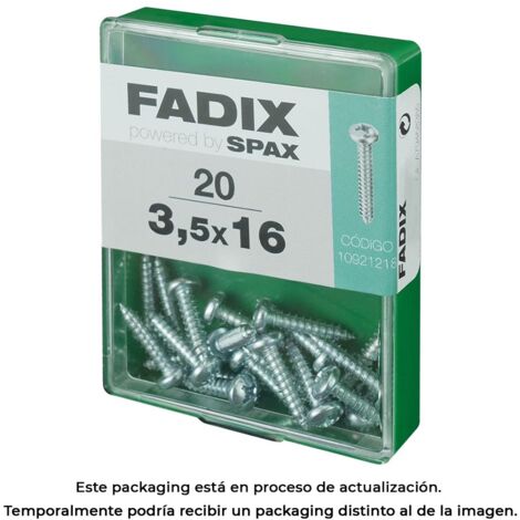 Schachtel mit 20 Stück selbstschneidenden Blechschrauben mit rundem Zinkkopf 3,5 x 16 mm Fadix (1/3)