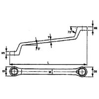 Abgewinkelter Sternschlüssel, 24x27 Tengtools 632427