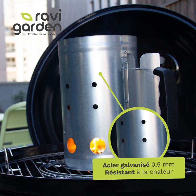16,19€ cheminée d'allumage de barbecue acier galvanisé grande capacité