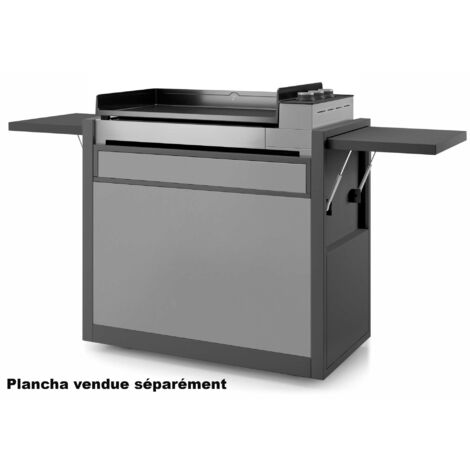 Forge Adour – Chariot à plancha fermé en acier noir 102,5x55,6x104,2cm – 4 roues pivotantes dont 2 avec freins – Tiroir de rangement – CHPAFNG75