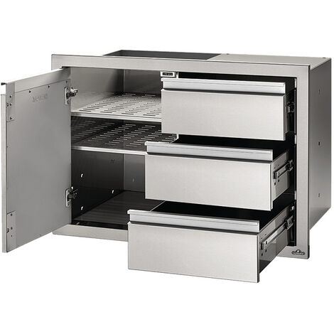 Module encastrable 3 tiroirs + 1 porte pour cuisine d'extérieur Napoleon
