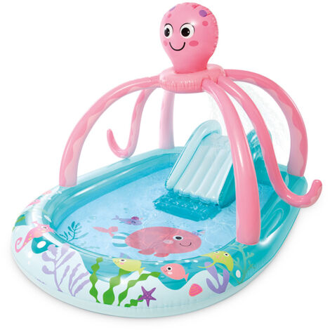 Intex – Aire de jeux gonflable pieuvre 243x183 cm – Toboggan intégré – Capacité 229 litres – Pour enfants à partir de 2 ans