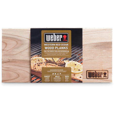 Planches à Fumer en Bois de Cèdre Weber pour tous barbecues x2 (1/10)