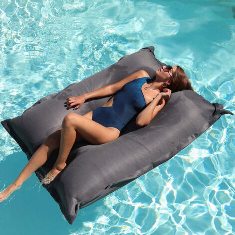 Pouf géant extérieur flottant 370L – Revêtement toile 100% polyester – Housse amovible lavable – Pour piscine et terrasse (1/5)