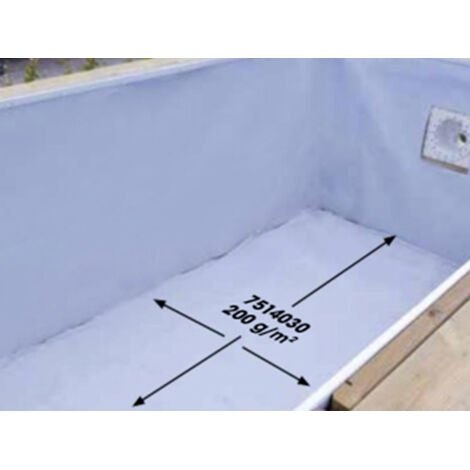 Ubbink – Feutre de protection fond piscine 200g/m² – Dimensions 200x700cm – Imputrescible pour liner – Installation facile et rapide