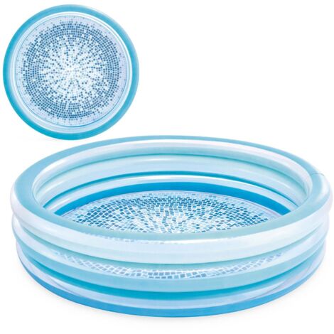INTEX PISCINE GONFLABLE BLUE BISS, Ø147 X 33 CM, 330 L, DESIGN AVEC SOL IMPRIMÉ, TROIS ANNEAUX BLEUS TRANSLUCIDES, VINYLE RÉSIST