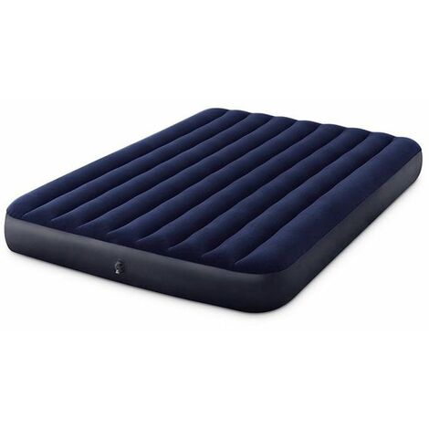 Intex – Matelas gonflable double 203x152x25 cm – Confort optimal pour 2 personnes – PVC velours – Valve 2 en 1 pour gonflage rapide (1/5)