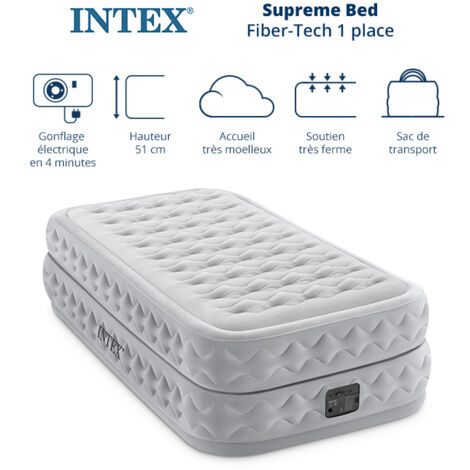 Lit gonflable Intex Prime Comfort Fiber-Tech 1 place