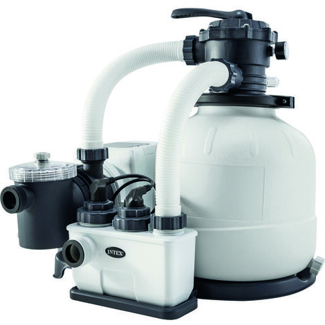 Intex – Filtre à sable 10000 l/h – Débit max 10000 l/h – Puissance 650W – Raccord 38 mm – Système d'électrolyse d'eau salée
