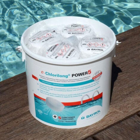 Bayrol e.Chlorilong POWER 5 - Galets de chlore à dissolution lente - 5 kg
