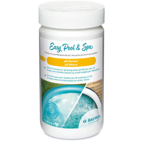 Bayrol – Granulés pH moins 1,5kg pour piscine hors sol et spa – Dissolution rapide – Pour abaisser le pH de l'eau à 7,0-7,4