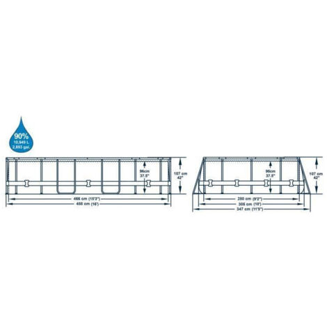 DESTOCKAGE - Piscine tubulaire Bestway Power Steel Frame 4,88 x 3,05 x 1,07 m