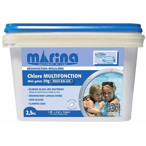 Chlore multifonction mini-galets 20g Marina - 2,5kg