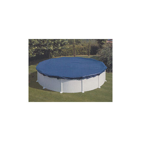 GRE – Bâche d'hivernage pour piscine ovale 6,80 x 4,60 m – Polyéthylène 120 g/m² – Fixation par sandow – Protection contre débris et évaporation
