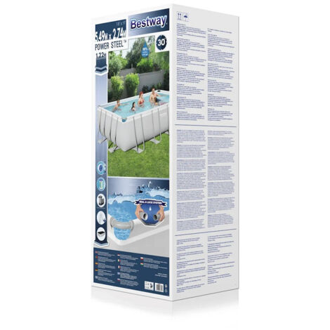 DESTOCKAGE - Piscine tubulaire rectangulaire Bestway Power Steel 5,49 x 2,74 x 1,22
