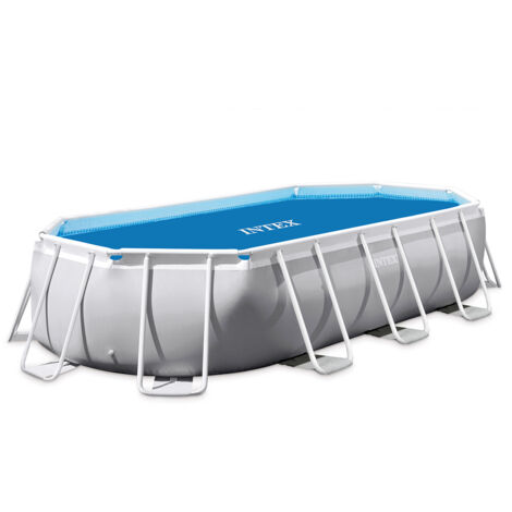 Intex – Bâche à bulles renforcée pour piscine tubulaire ovale 6,10 x 3,05 m – Polyéthylène 160 microns – Œillets en métal pour installation facile