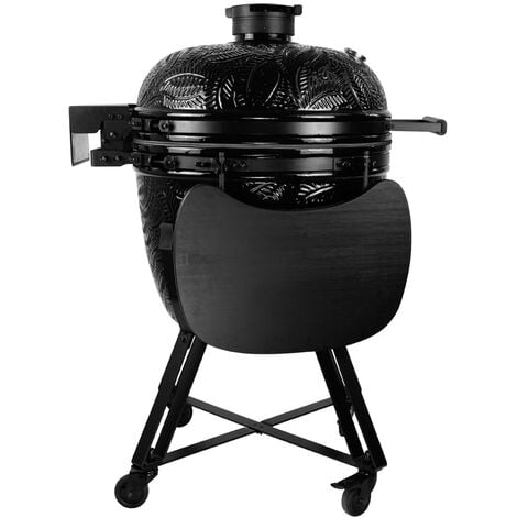 Barbecue Charbon rond avec Couvercle Noir Kamal Kamado 53 cm