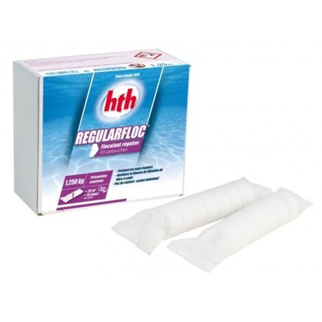 HTH – Floculant de piscine cartouches 10 unités – Améliore la finesse de filtration – Pour filtres à sable – Dosage 1 cartouche pour 25m3