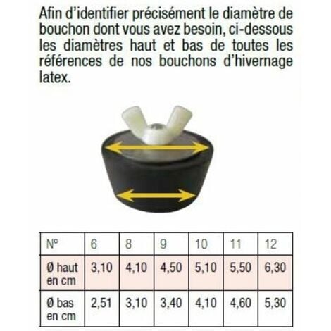 Bouchon Hivernage Piscine - 2 - 63 - Diamètre Bas 53mm Haut 62mm -  Protection Hiver Bassin Tuyauterie Buse Refoulement