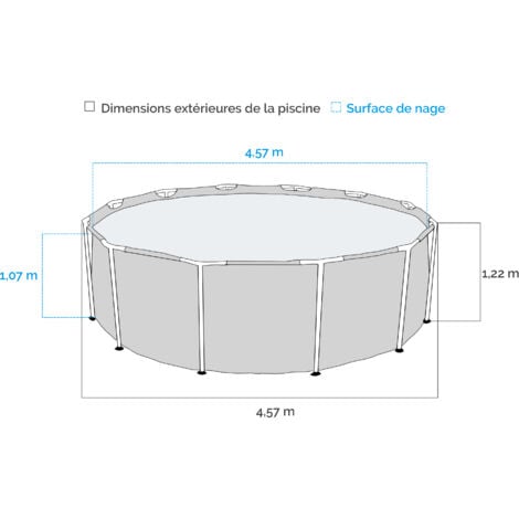 Piscine tubulaire INTEX Metal Frame - Ronde - 457x122cm