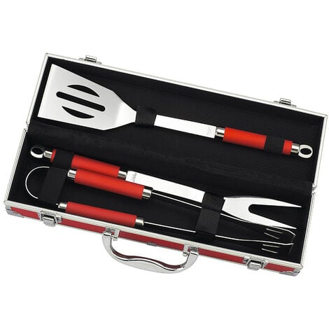 Malette 3 ustensiles pour barbecue ou plancha Le Marquier - Rouge