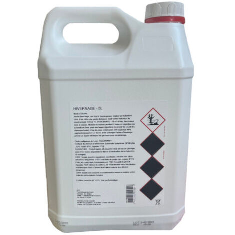Produit d'hivernage de piscine liquide 5L  Traitement anti-algues et  anti-tartre  Pour volumes jusqu' 100m  Exempt de phosphates