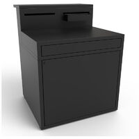 Forge Adour – Meuble support desserte noir – Bar de cuisine avec porte push to open – Bac de rangement et pieds réglables – Pour frigo 46L