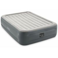 Intex – Matelas gonflable 2 places 203 x 152 x 46 cm – Flocage doux – Technologie Fiber-Tech – Gonfleur électrique intégré