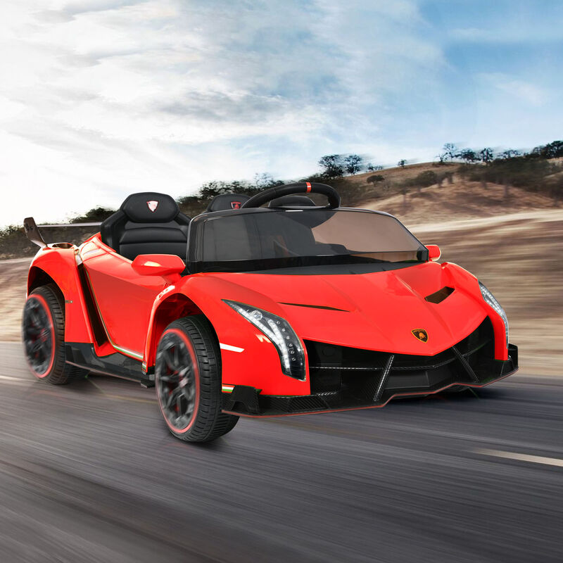 Voiture Électrique Enfant Lamborghini Rouge Avec LED - Jeux