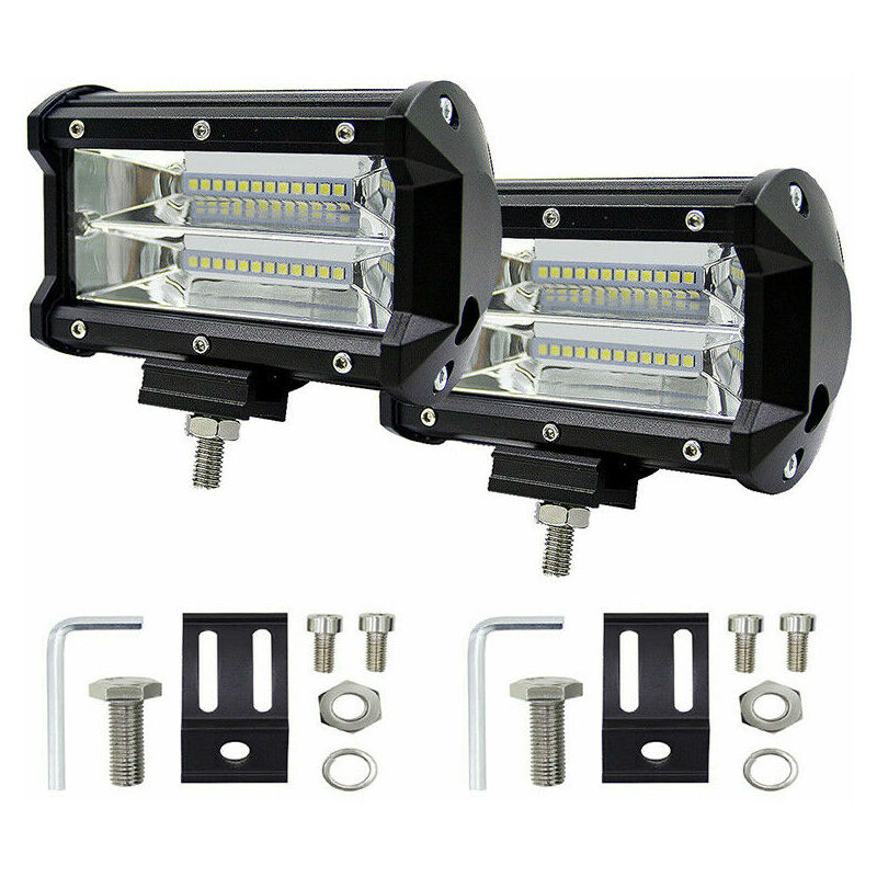 2 pièces Tracteur LED Lampe de Travail 5 Pouce 84W Auto LED