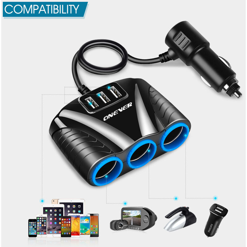Acheter Prise allume-cigare de voiture USB C PD à 12V 60W, convertisseur  femelle, cordon adaptateur pour chargeur de voiture, aspirateur de voiture